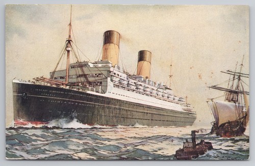 Postcard white star line rms - white,