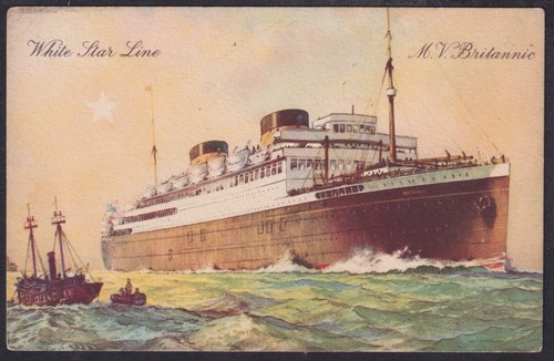 Britannic postcard white - mv, postcard;