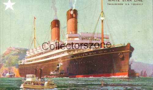 White star line ship doric - white,