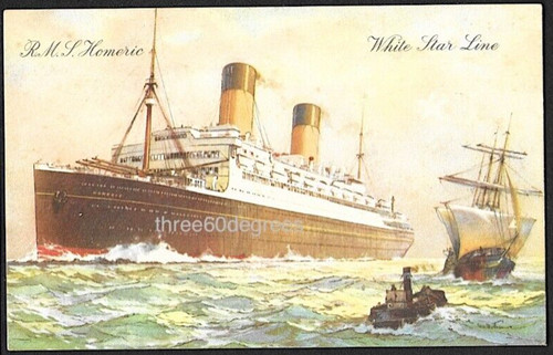Vintage ship postcard white - vintage,
